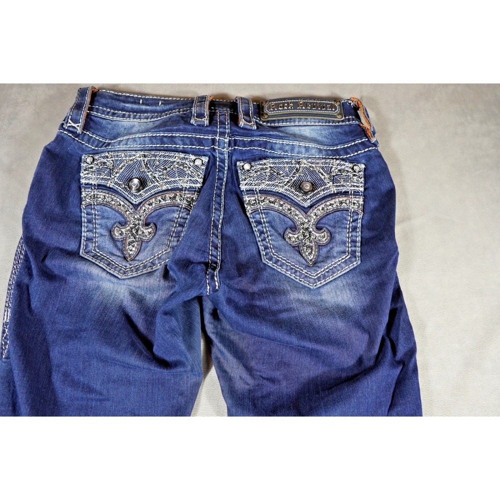 Rock Revival Jeans Oliana Skinny Women's 25 (30x32) Mid Rise Blue‎ Denim Stretch